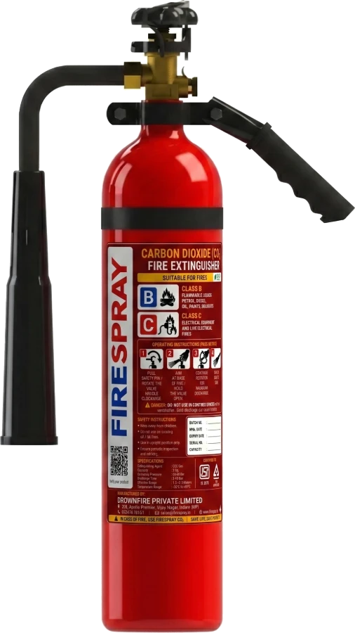 FireSpray CO2 fire extinguisher 2 kg with horn and squeeze handle