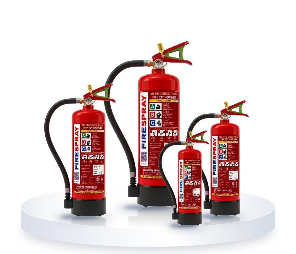 Sealed FireSpray ABC fire extinguishers 9 kg, 6 kg, 4 kg and 2 kg: replace instead of refill