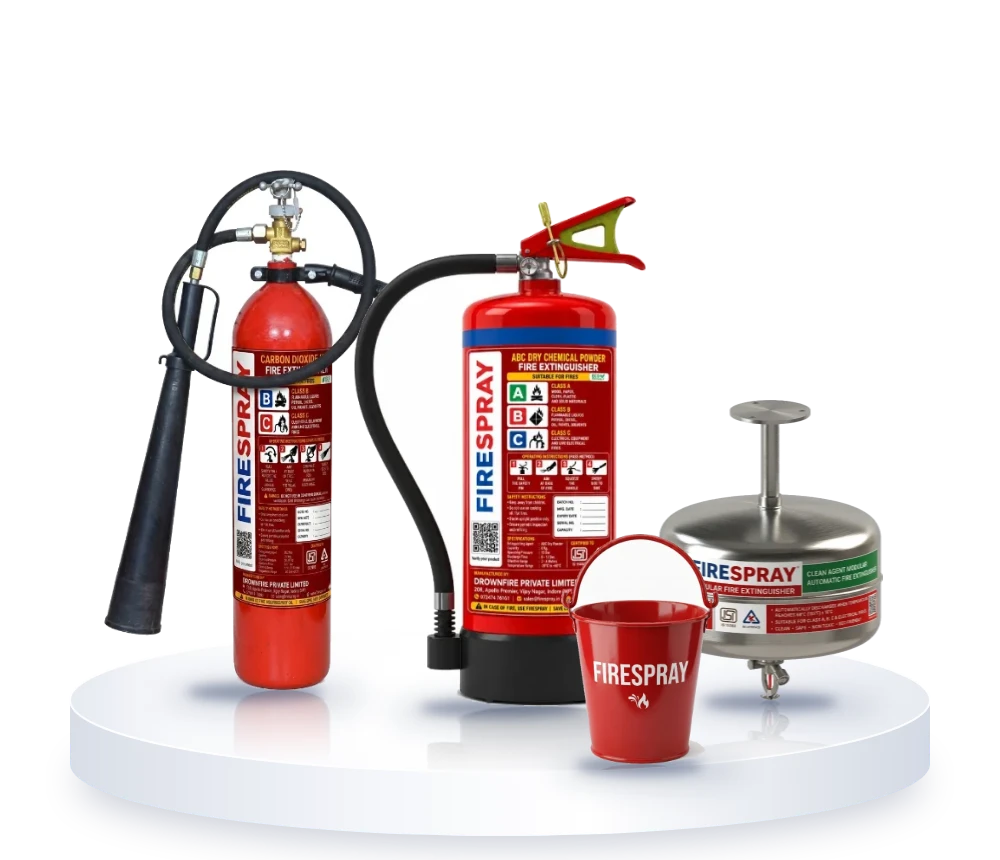 Fire safety company FireSpray: CO2, ABC, automatic modular extinguisher and fire bucket