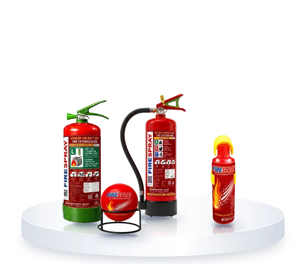 Portable fire extinguishers: FireSpray ABC 2 kg, lithium, car extinguisher and fire ball