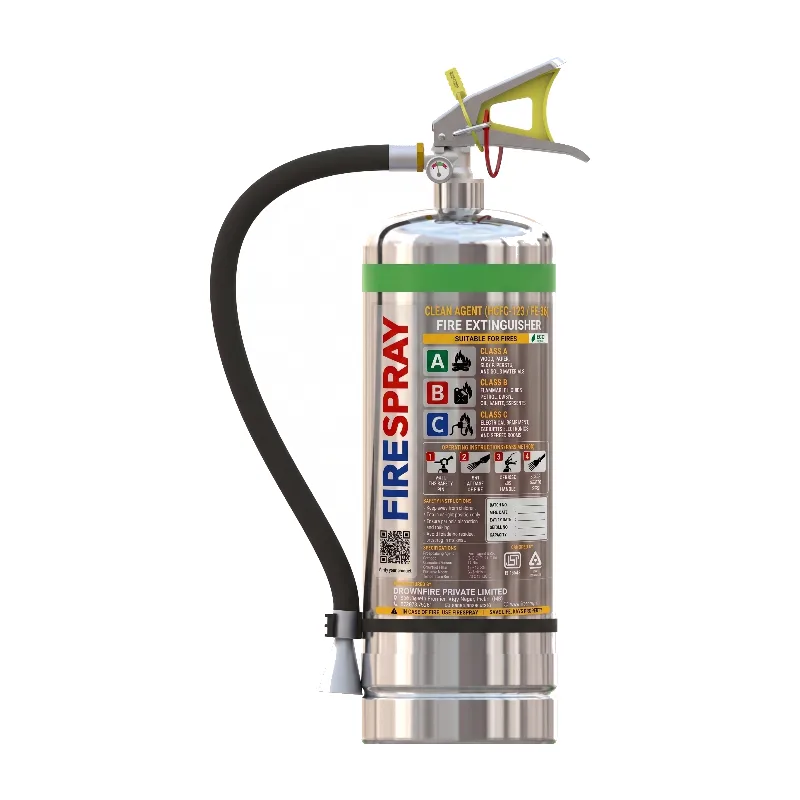 Stainless Steel Clean Agent Fire Extinguisher